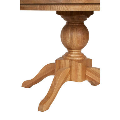 Orsina Lyon Round Natural Oak Wood Dining Table with Pedestal Base