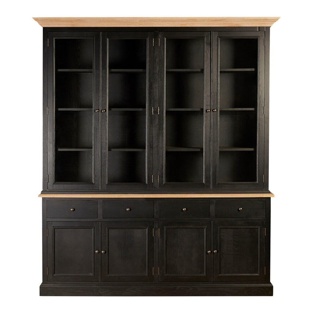 Orsina Lyon Black Oak Wood Large Cabinet – Colonial Style Storage Unit