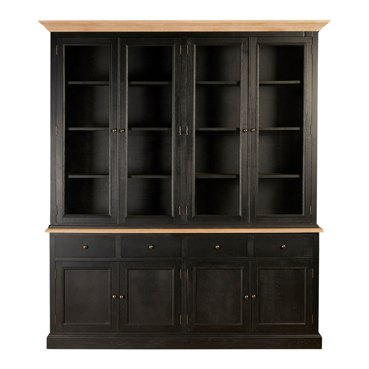 Orsina Lyon Black Oak Wood Large Cabinet – Colonial Style Storage Unit