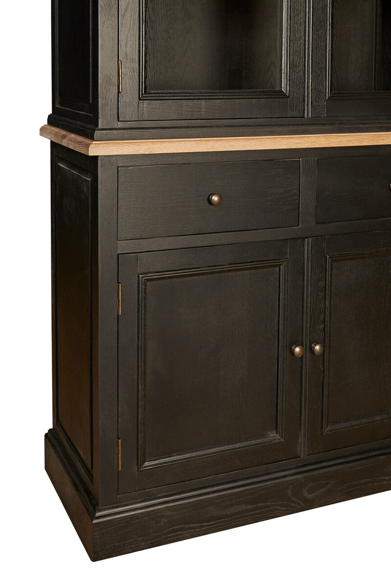Orsina Lyon Black Oak Wood Large Cabinet – Colonial Style Storage Unit