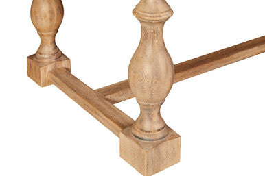 Orsina Lyon Whitewash Oak Dining Table – Rectangular Carved Leg Table