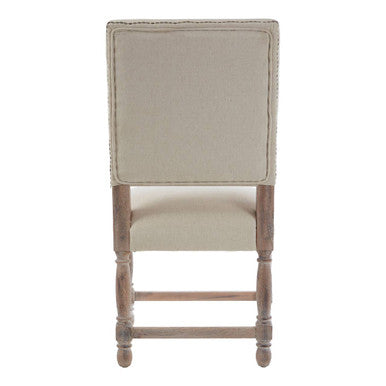 Orsina Lyon Linen Dining Chair | Upholstered Oak Wood Whitewash