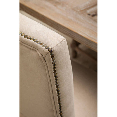 Orsina Lyon Linen Dining Chair | Upholstered Oak Wood Whitewash