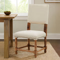 Orsina Lyon Linen Dining Chair | Upholstered Oak Wood Whitewash