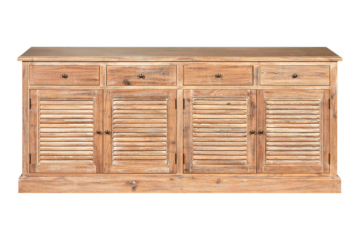 Orsina Lyon Oak Wood Sideboard – Whitewash Finish Storage Cabinet