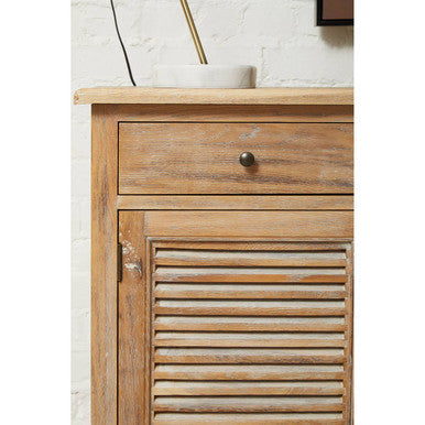 Orsina Lyon Oak Wood Sideboard – Whitewash Finish Storage Cabinet