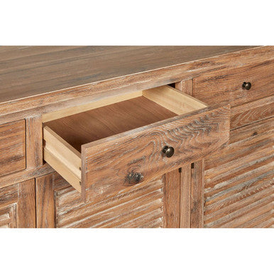 Orsina Lyon Oak Wood Sideboard – Whitewash Finish Storage Cabinet