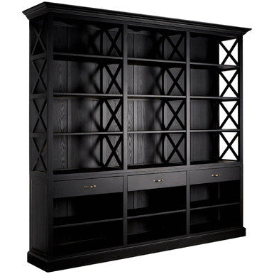 Orsina Lyon Black Birchwood Large Cabinet – Modern Storage Display