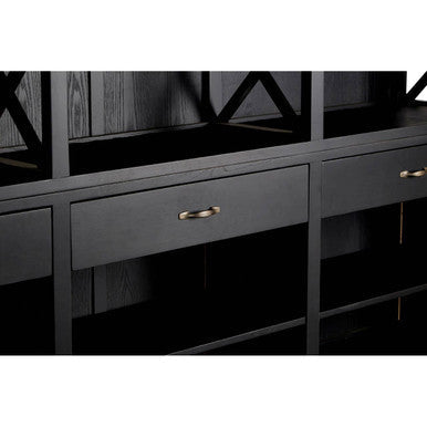 Orsina Lyon Black Birchwood Large Cabinet – Modern Storage Display