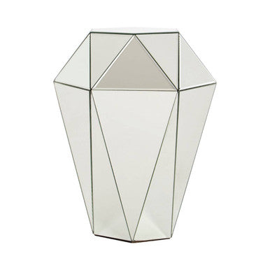 Orsina Kensington Townhouse Silver Mirrored Faceted Side Table