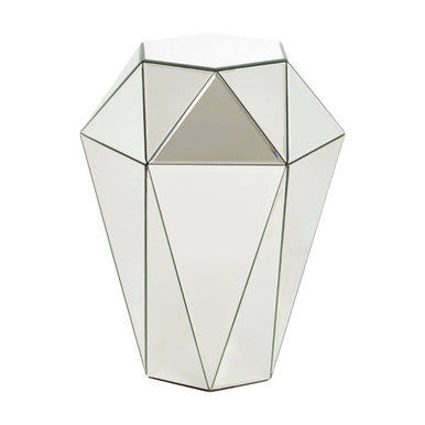 Orsina Kensington Townhouse Silver Mirrored Faceted Side Table
