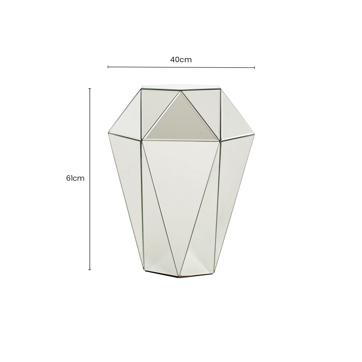 Orsina Kensington Townhouse Silver Mirrored Faceted Side Table