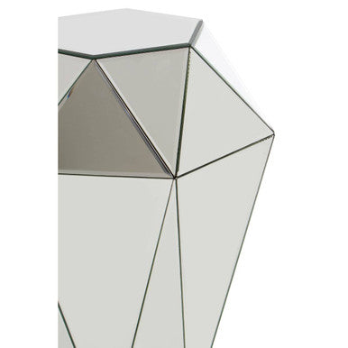Orsina Kensington Townhouse Silver Mirrored Faceted Side Table