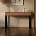 Orsina Rose Gold Mirrored Console Table – Sunburst Engraved Entryway