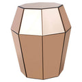 Orsina Rose Gold Faceted Mirrored Glass Side Table | Kensington Townhouse