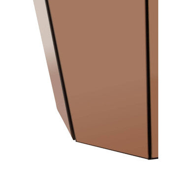 Orsina Rose Gold Faceted Mirrored Glass Side Table | Kensington Townhouse