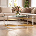 Orsina Clarence Glass Coffee Table | Clear Acrylic & Gold Metal Frame
