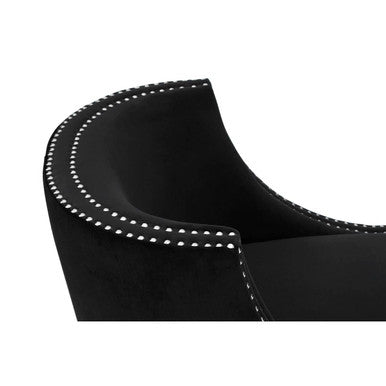 Orsina Clarence Black Velvet Accent Chair with Acrylic Legs