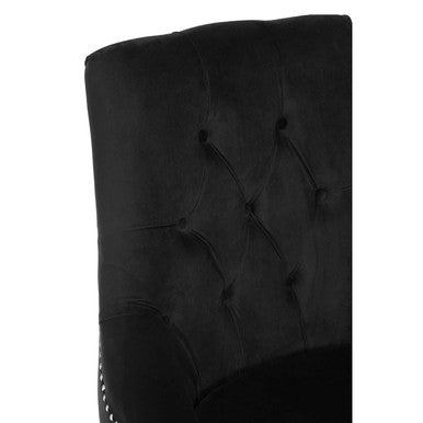 Orsina Clarence Black Velvet Tufted Accent Chair with Acrylic Legs