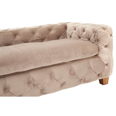Orsina Ophelia 3 Seater Beige Velvet Sofa | Tufted Modern Couch