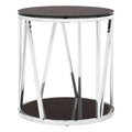 Orsina Alvaro Round Side Table – Black Tempered Glass & Chrome