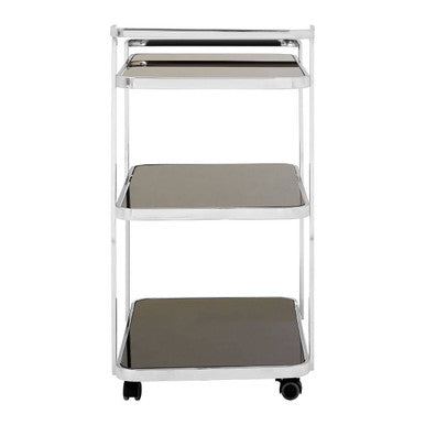 Orsina Alvaro Chrome Drinks Trolley – 3-Tier Modern Bar Cart with Wheels
