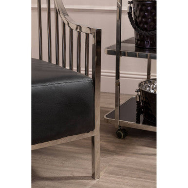 Orsina Alvaro Chrome Drinks Trolley – 3-Tier Modern Bar Cart with Wheels