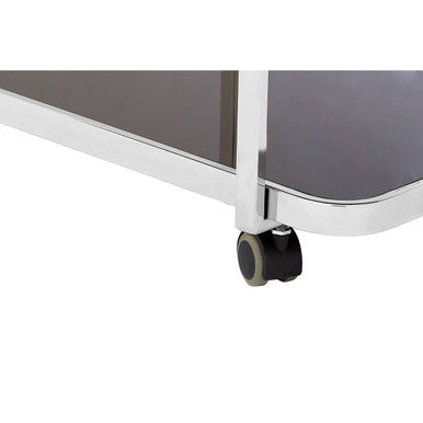 Orsina Alvaro Chrome Drinks Trolley – 3-Tier Modern Bar Cart with Wheels