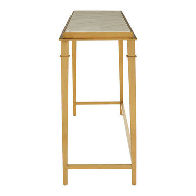 Alvaro White Marble Console Table | Gold Stainless Steel Frame | Orsina