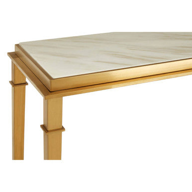 Alvaro White Marble Console Table | Gold Stainless Steel Frame | Orsina