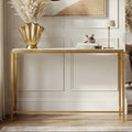 Alvaro White Marble Console Table | Gold Stainless Steel Frame | Orsina