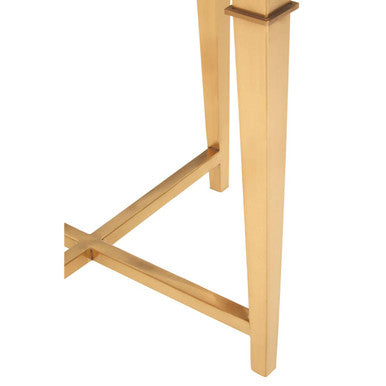 Orsina Alvaro Round White Marble Side Table – Gold Stainless Steel