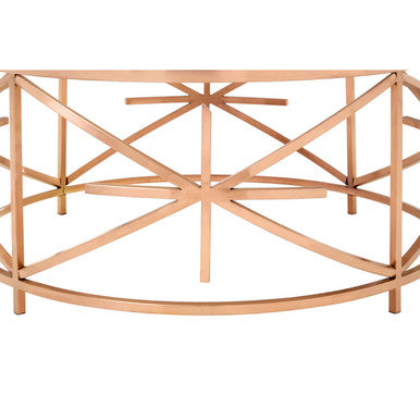 Orsina Alvaro Round Black Marble Coffee Table – Rose Gold Frame