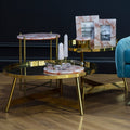 Orsina Alvaro Rose Gold Round Coffee Tables - Set of 2 Nested Frames