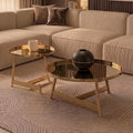 Orsina Alvaro Rose Gold Round Coffee Tables - Set of 2 Nested Frames