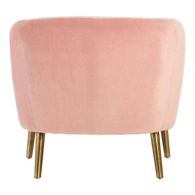 Orsina Louxor Pink Velvet Round Armchair – Modern Accent Vanity Chair