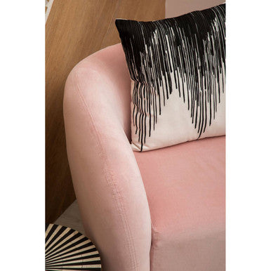 Orsina Louxor Pink Velvet Round Armchair – Modern Accent Vanity Chair