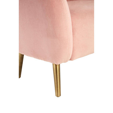 Orsina Louxor Pink Velvet Round Armchair – Modern Accent Vanity Chair