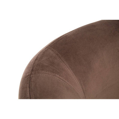 Orsina Louxor Grey Velvet Round Accent Armchair with Gold Legs