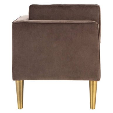 Orsina Louxor Grey Velvet Left Hand Chaise Longue with Gold Legs