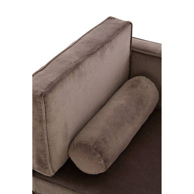 Orsina Louxor Grey Velvet Left Hand Chaise Longue with Gold Legs