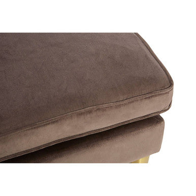 Orsina Louxor Grey Velvet Left Hand Chaise Longue with Gold Legs