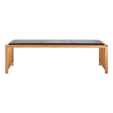 Orsina Novara Bench | Black Leather and Rose Gold Modern Seating