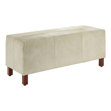 Orsina Kensington Townhouse Natural Hair On Leather Bench – Wood Legs