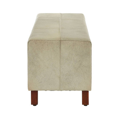 Orsina Kensington Townhouse Natural Hair On Leather Bench – Wood Legs