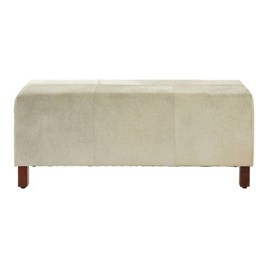Orsina Kensington Townhouse Natural Hair On Leather Bench – Wood Legs