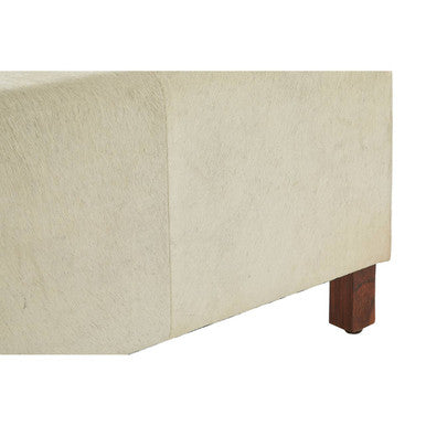 Orsina Kensington Townhouse Natural Hair On Leather Bench – Wood Legs