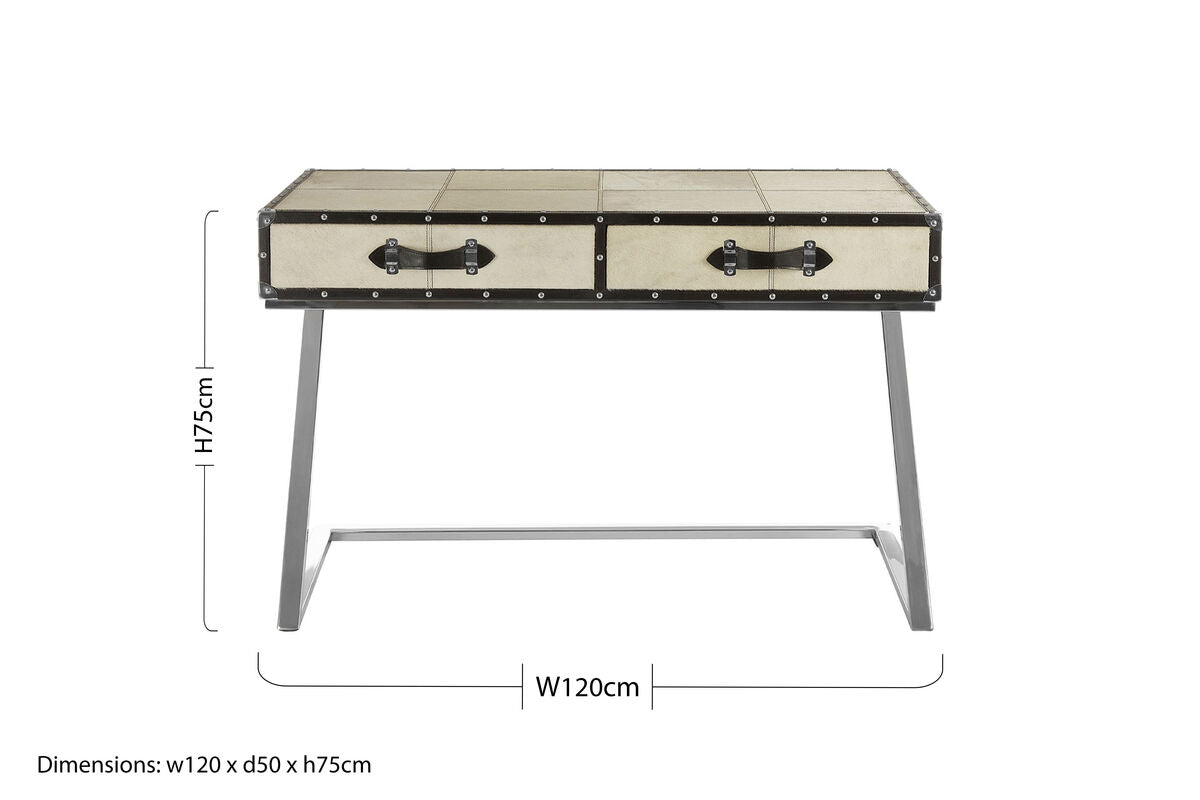 Orsina Kensington Mango Wood 2-Drawer Console Table with Z-Legs