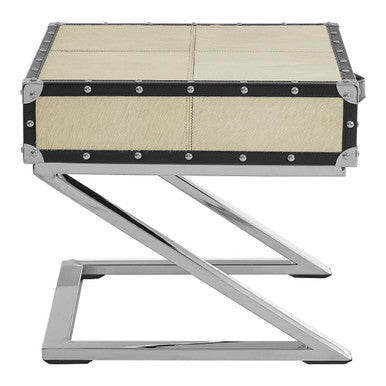 Orsina Kensington Townhouse Leather End Table with Storage Cabinet