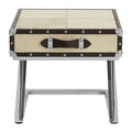 Orsina Kensington Townhouse Leather End Table with Storage Cabinet